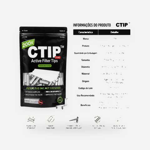 CTIP™ Active Filter Tips Cone-Shaped – 200 Filtros de Carvão Ativado
