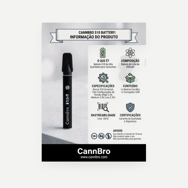 CannBro 510 Battery – Bateria Universal para Cartuchos 510